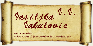 Vasiljka Vakulović vizit kartica